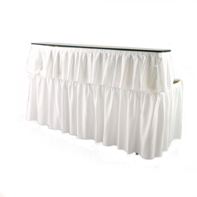 6' Bar with white draping